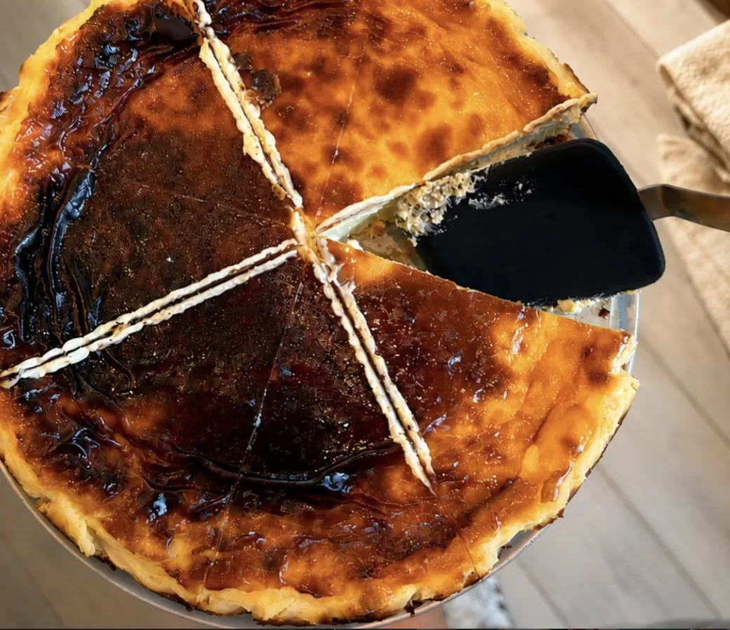 Burnished San Sebastian cheesecake